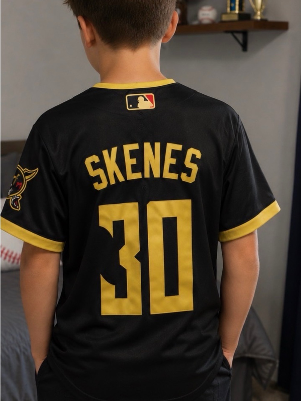 Paul Skenes Pit Pirates Kids Black City Connect #30 Baseball Youth Medium Jersey